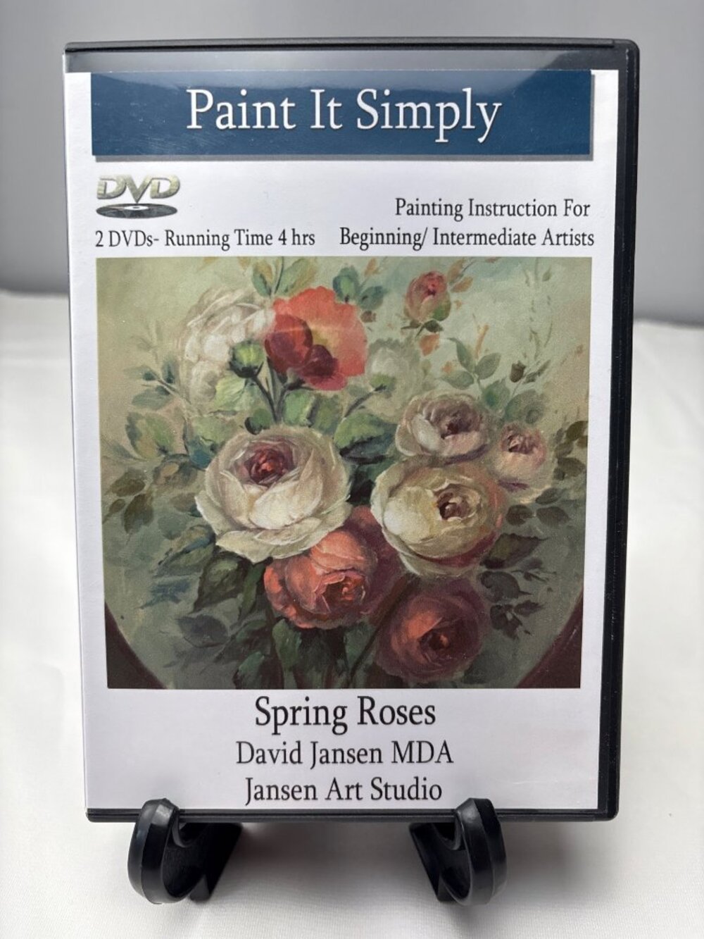 Paint It Simply DVD Set Spring Roses David Jansen MDA 4-Hr Painting Instruction